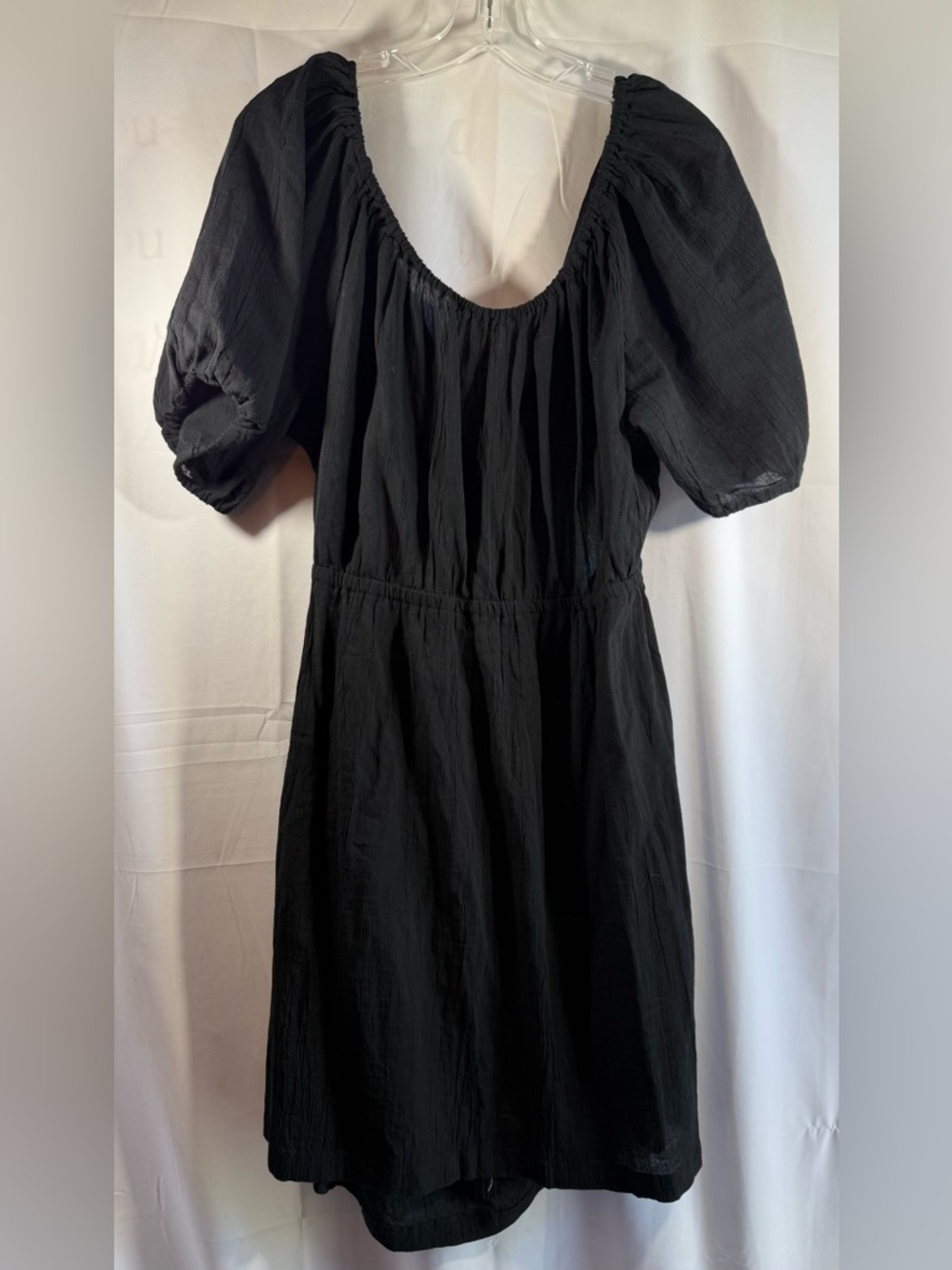 Old Navy Black Back-Tie Puff Sleeve Mini Dress Size XL - Picture 2 of 10